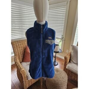 L.L Bean High Pile Fleece Vest Women’s Size XS Blue Outdoors Hiking Pockets